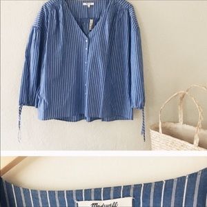 Madewell Tops - Madewell Morningview Blue & White Striped Shirt Madewell Tops - Madewell Morningview Blue & White Striped Shirt